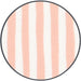 Round fabric sample with orange and white striped pattern