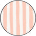 Round fabric sample with orange and white striped pattern