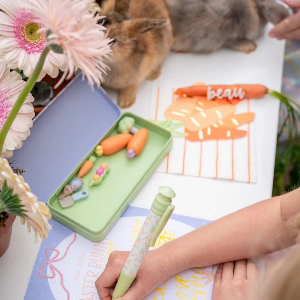 Bunnies In the Garden Eraser Set