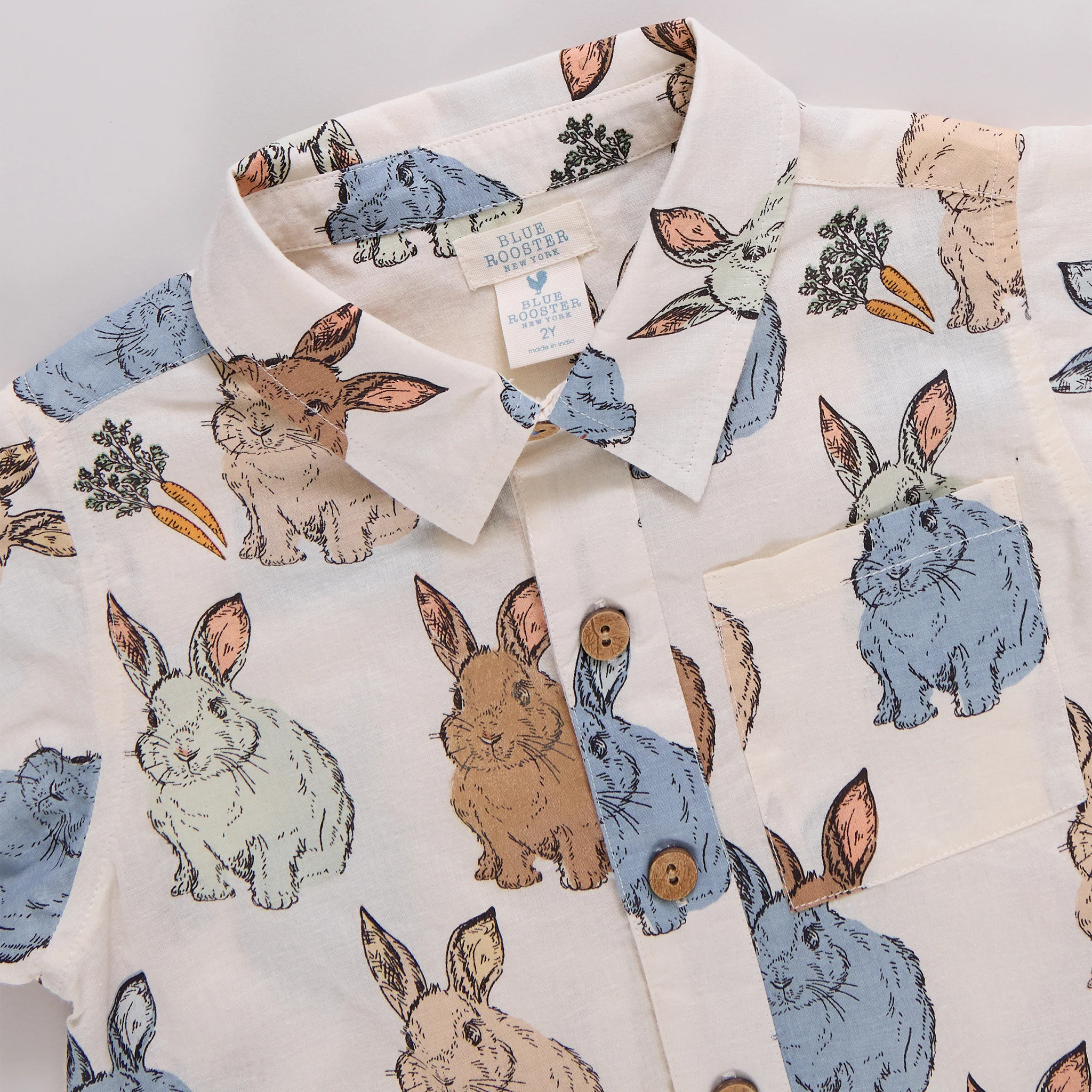Jack Shirt - Blue Vintage Bunnies