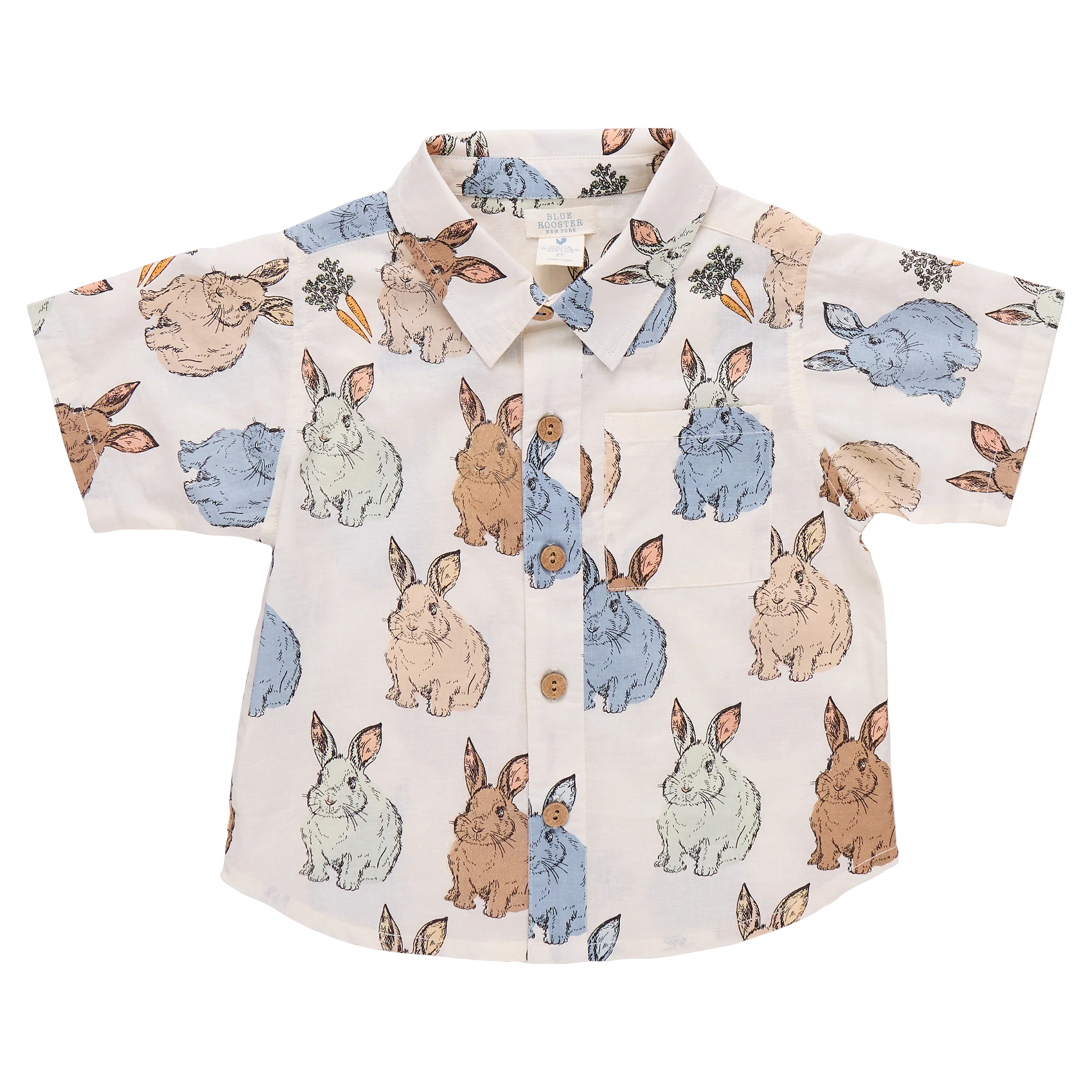 Jack Shirt - Blue Vintage Bunnies