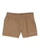 Brown shorts with 'Properly Tied' branding on a white background