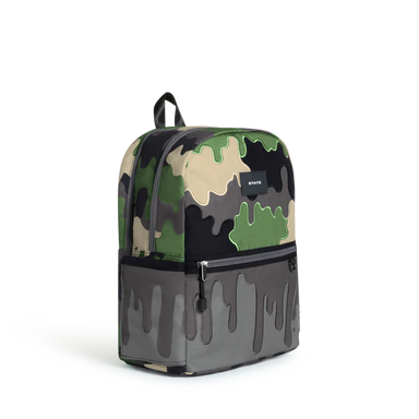 Side view of a Camo Kanes Double Pocket Backpack