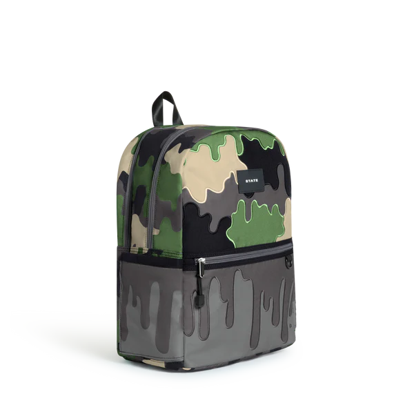 Side view of a Camo Kanes Double Pocket Backpack