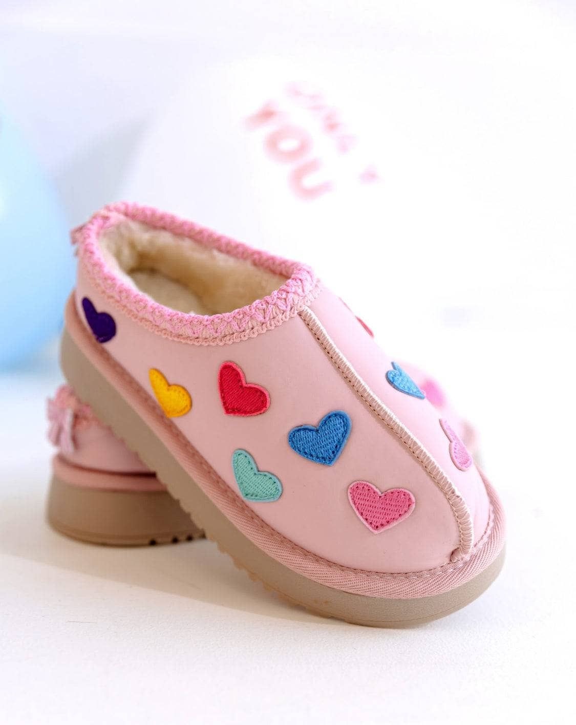 Sherpa Booties - Candy Heart