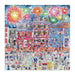 Colorful puzzle with a festive scene of people and fireworks