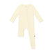 Cream-colored baby onesie on a white background