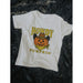 white short sleeve tee with graphic "Howdy Pumpkin" and orange jack-o-lantern wearing a cowoby hat and bandana