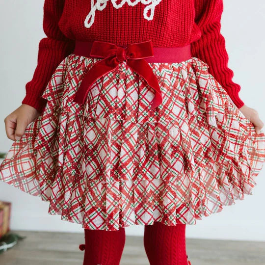 Tutu - Christmas Plaid Bow