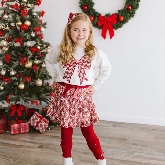 Tutu - Christmas Plaid Bow