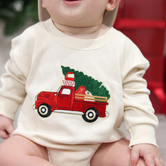 Romper - Christmas Truck Patch