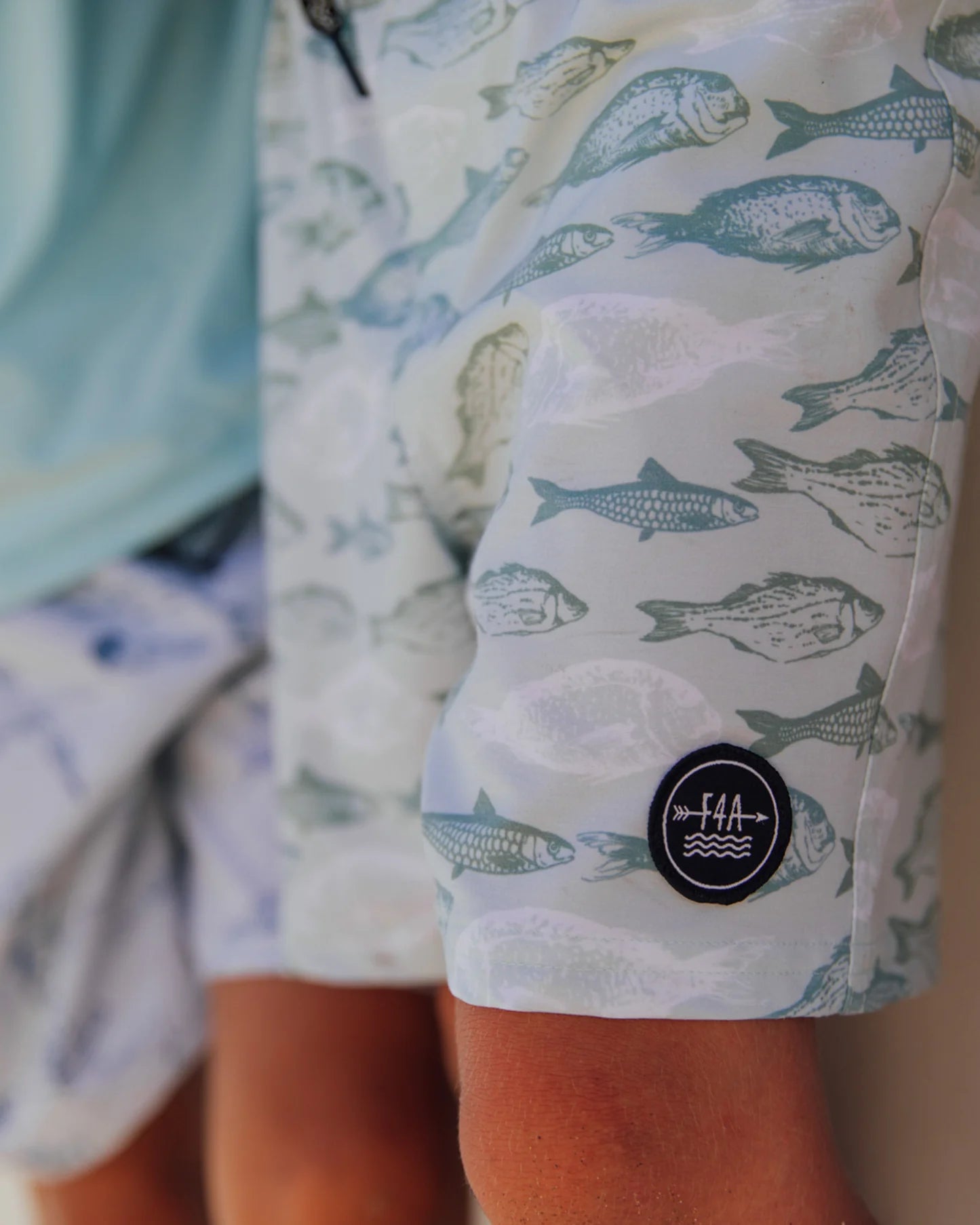 Classic boy boardshort with fish pattern