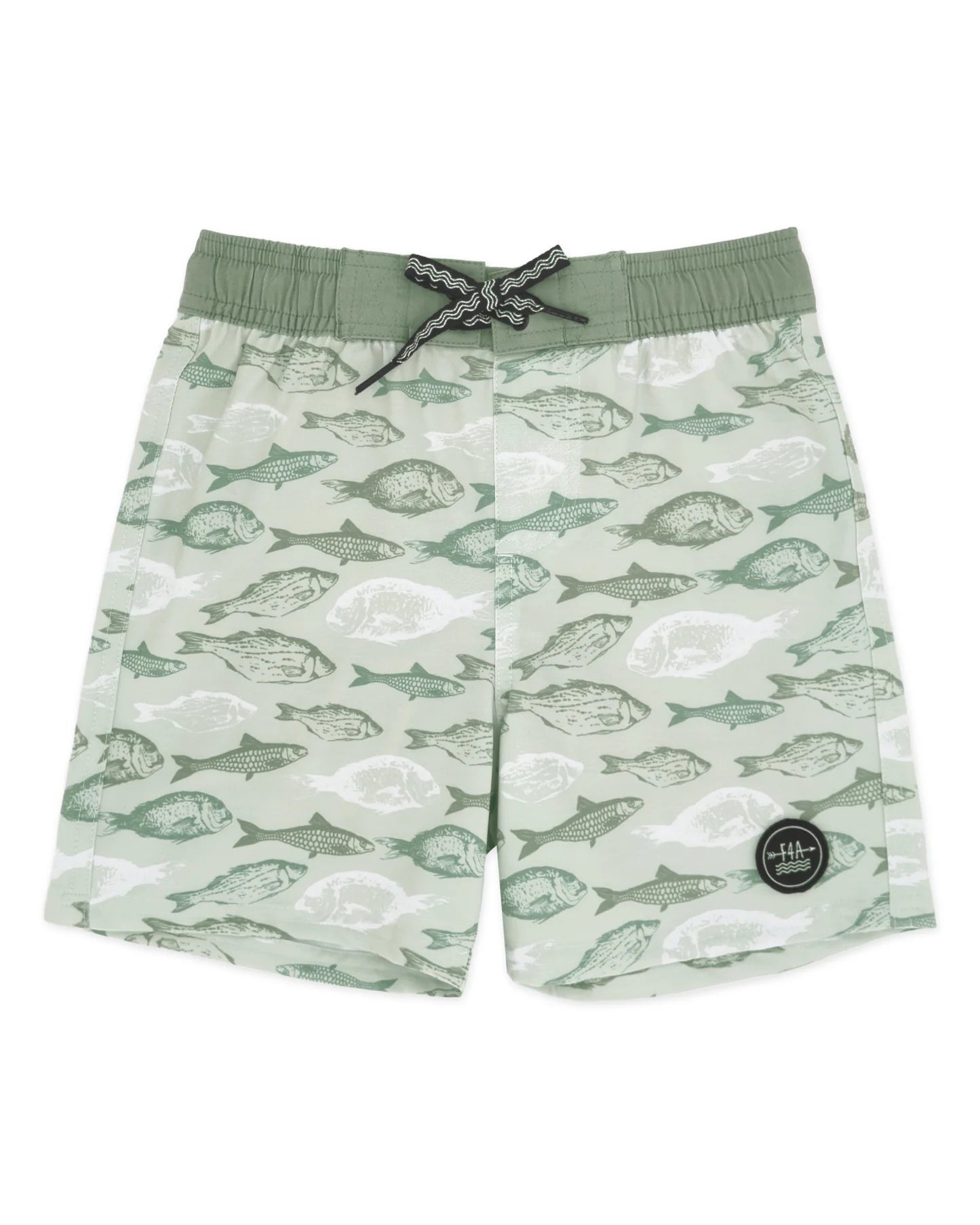 Classic boy boardshort with fish pattern
