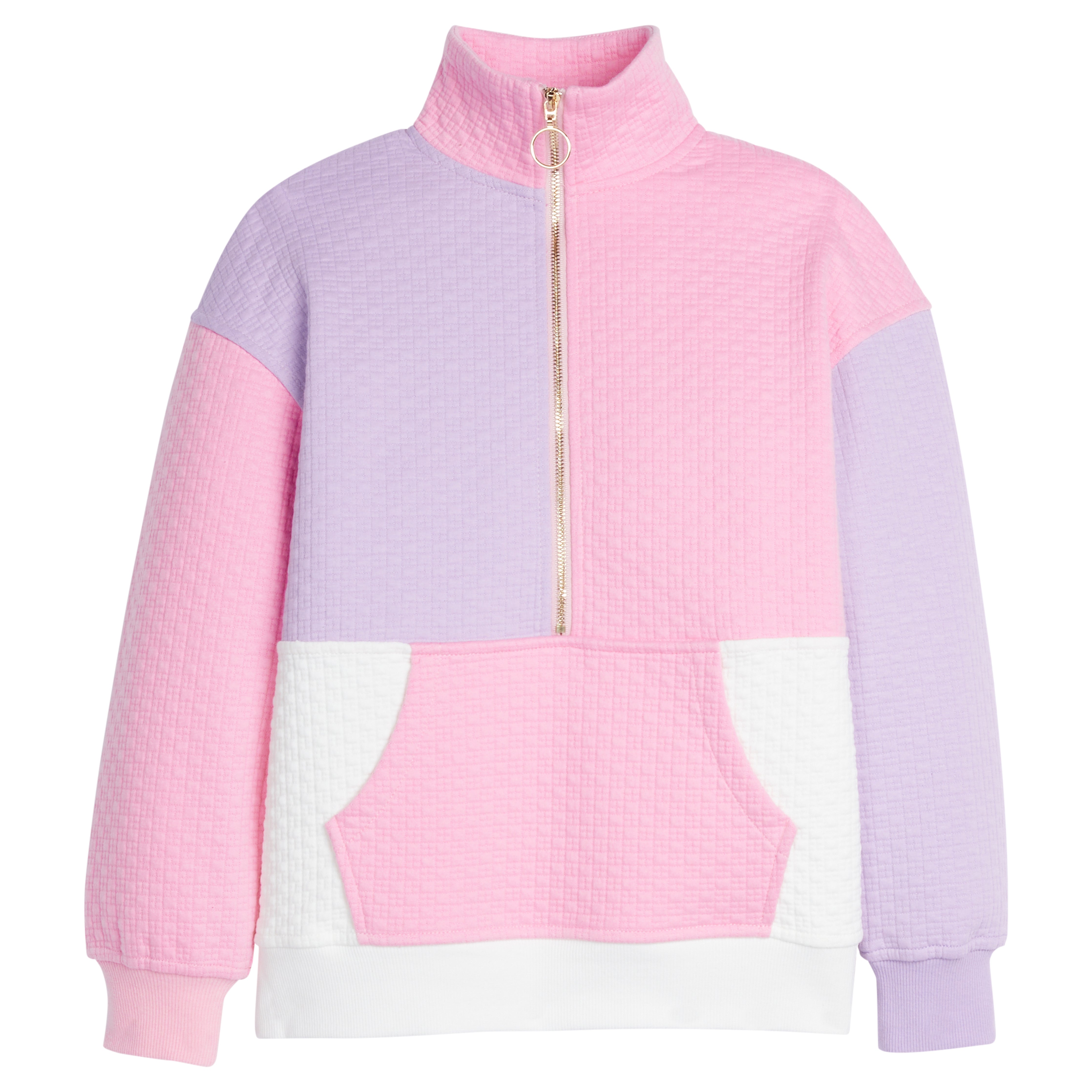 Color Block Pullover - Pink/Lilac