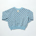 Light blue sweatshirt with cherry pattern on a white background