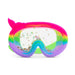 Colorful goggles with a mermaid tail design on a white background