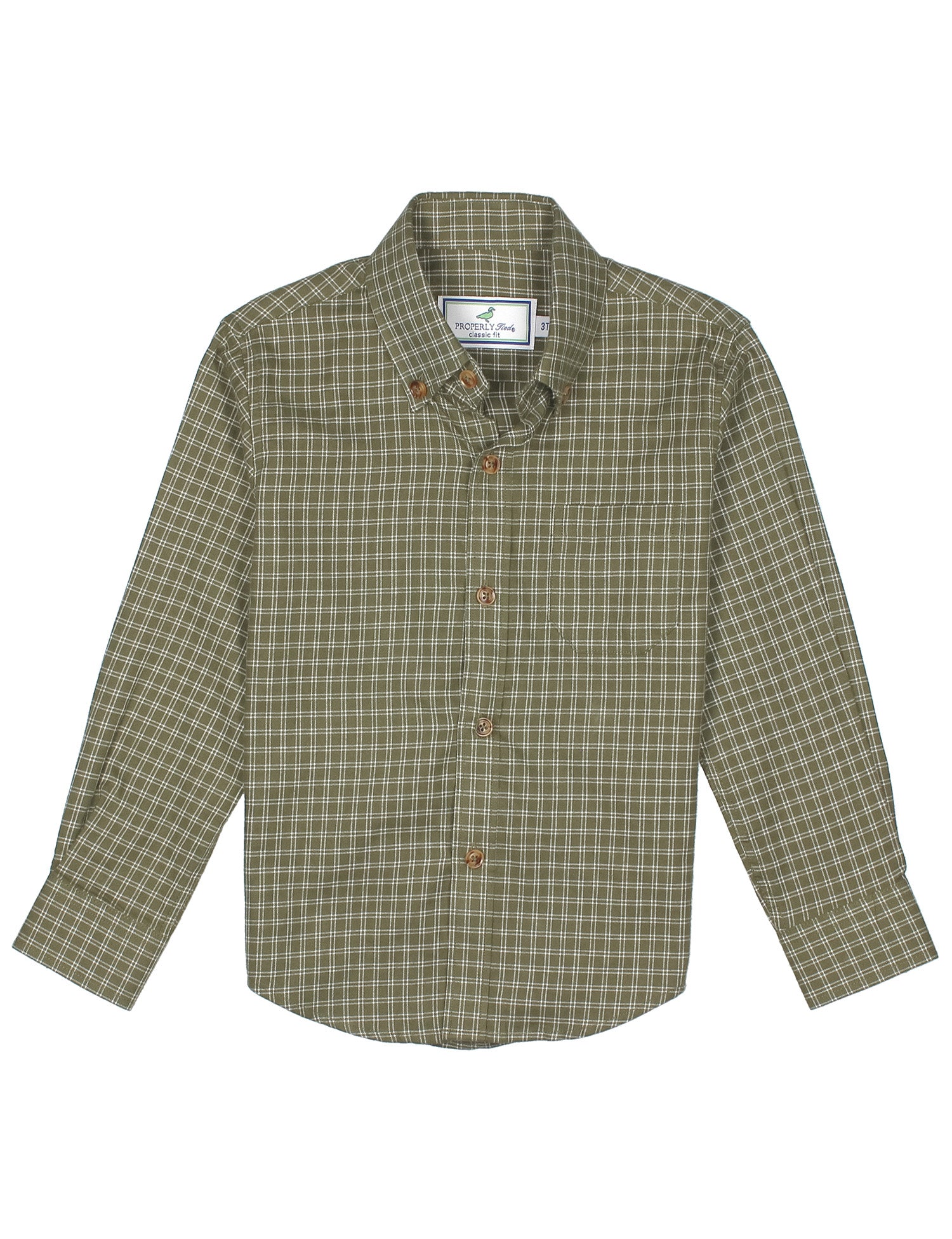Green checkered shirt on a white background