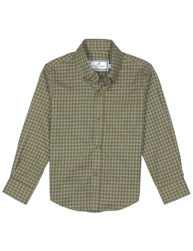 Green checkered shirt on a white background