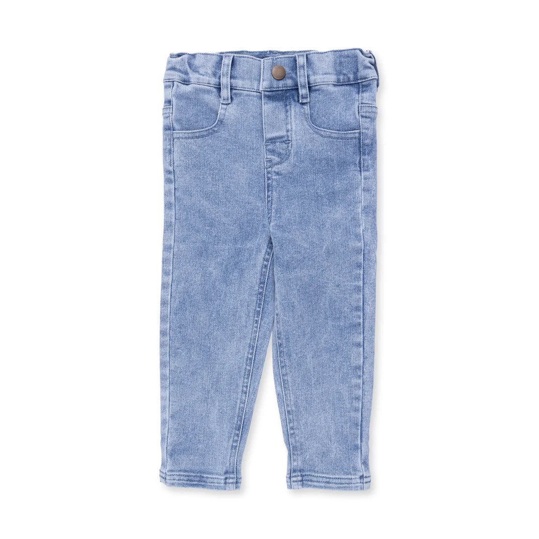 Pair of blue jeans on a white background