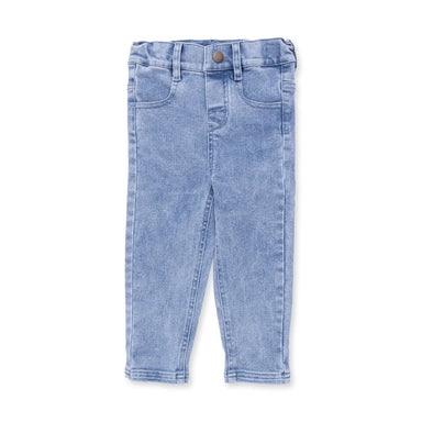 Pair of blue jeans on a white background