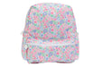 Floral patterned backpack on a white background