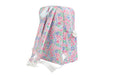 Floral-patterned backpack on a white background