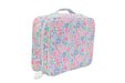 Floral patterned lunch bag on a white background