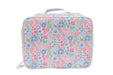 Floral patterned lunch bag on a white background
