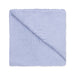Dusty blue chenille blanket on a white background