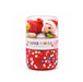 Red sensory dough jar with a clear top compartment holding an elf figure and festive play treasures from Young Wild and Friedman for imaginative Christmas play.