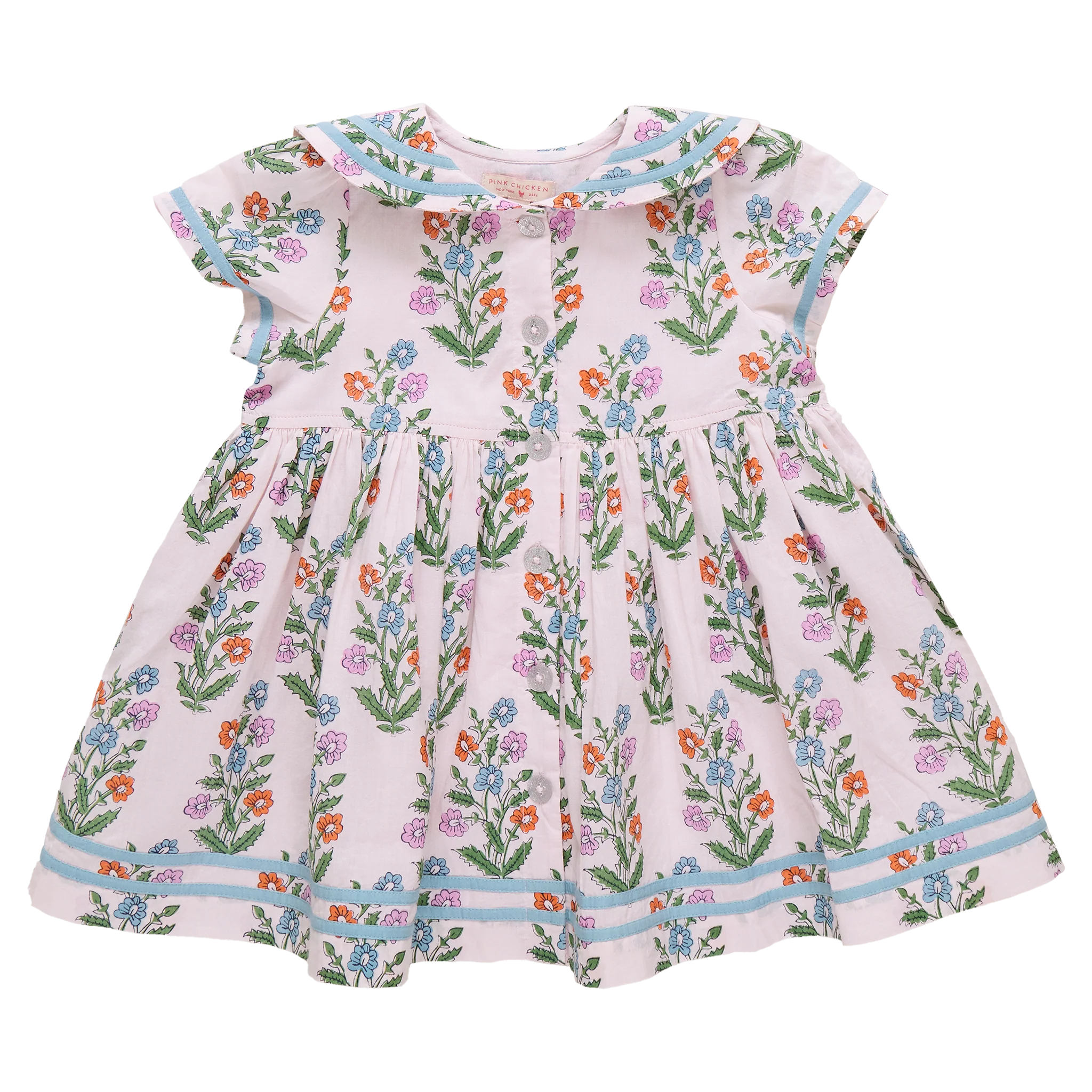 Floral dress with a white background