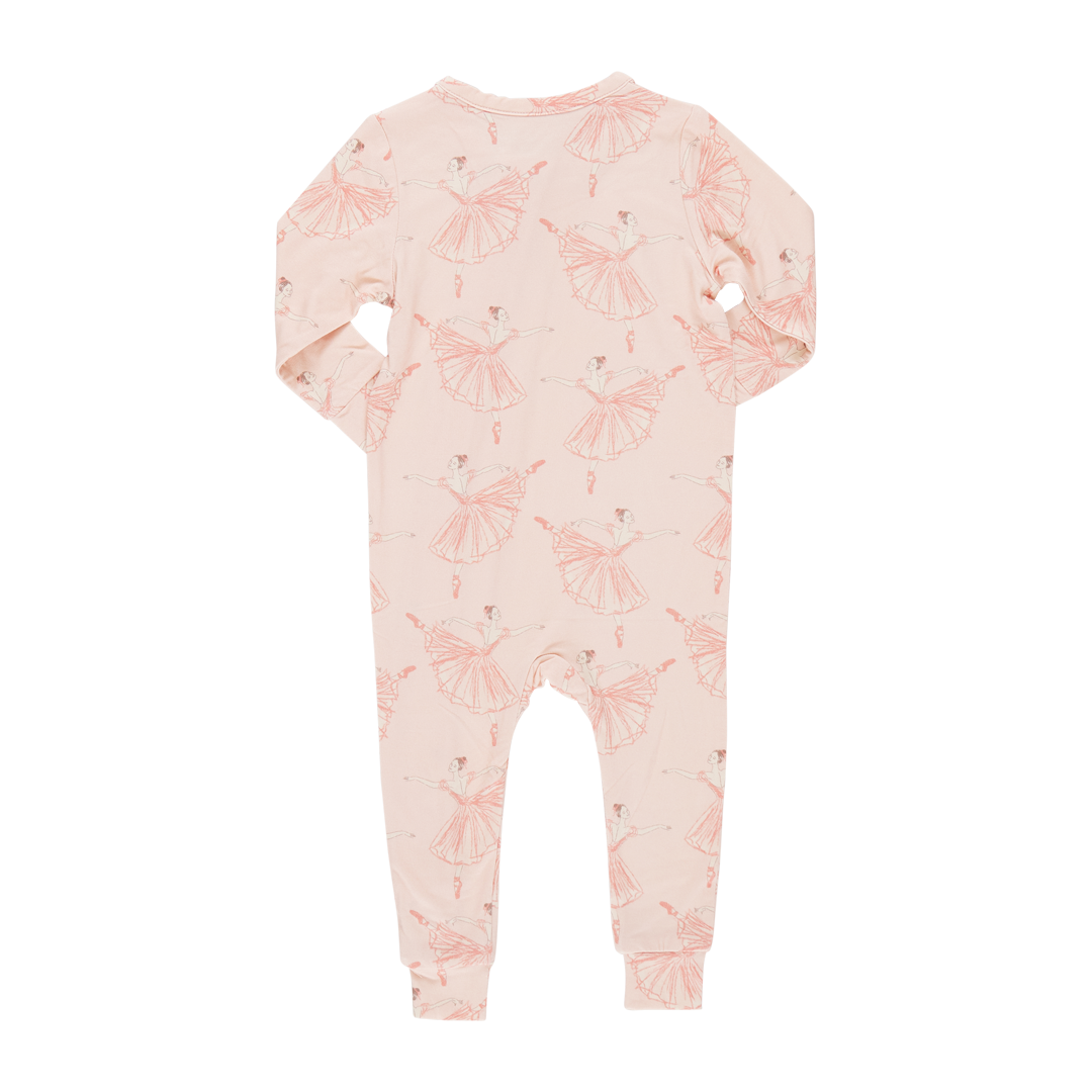 Zippered Romper - Pink Ballerinas