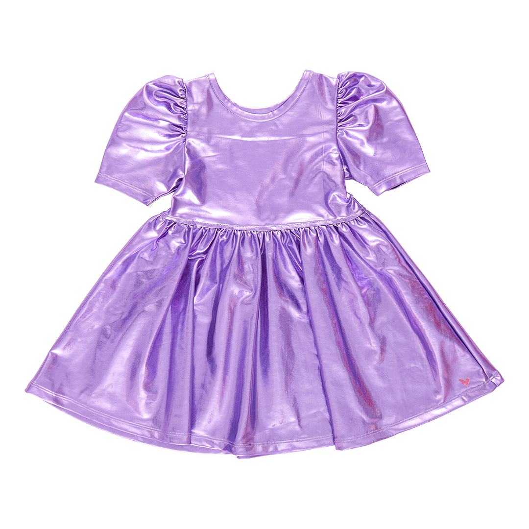 Laurie Dress - Purple Sparkle Lame