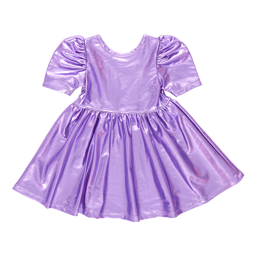 Laurie Dress - Purple Sparkle Lame