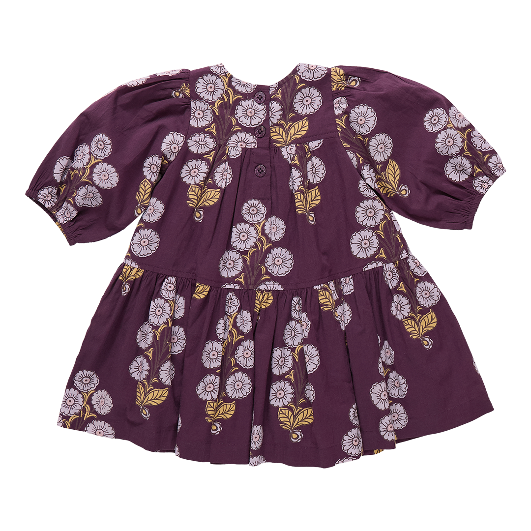 Fiona Dress - Plum Buttercup Floral