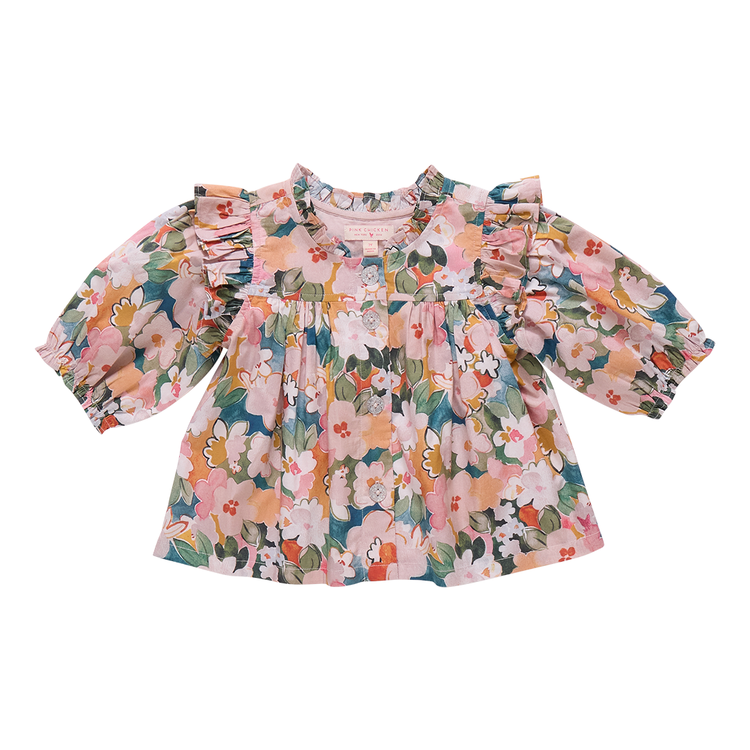 Kalani Top - Watercolor Floral