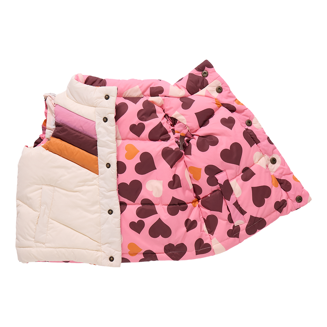 Ruffle Ellis Vest - Cream Stripe