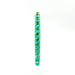 A single turquoise ribbed silicone bangle bracelet with small gold foil star accents, shown vertically on a plain white background.