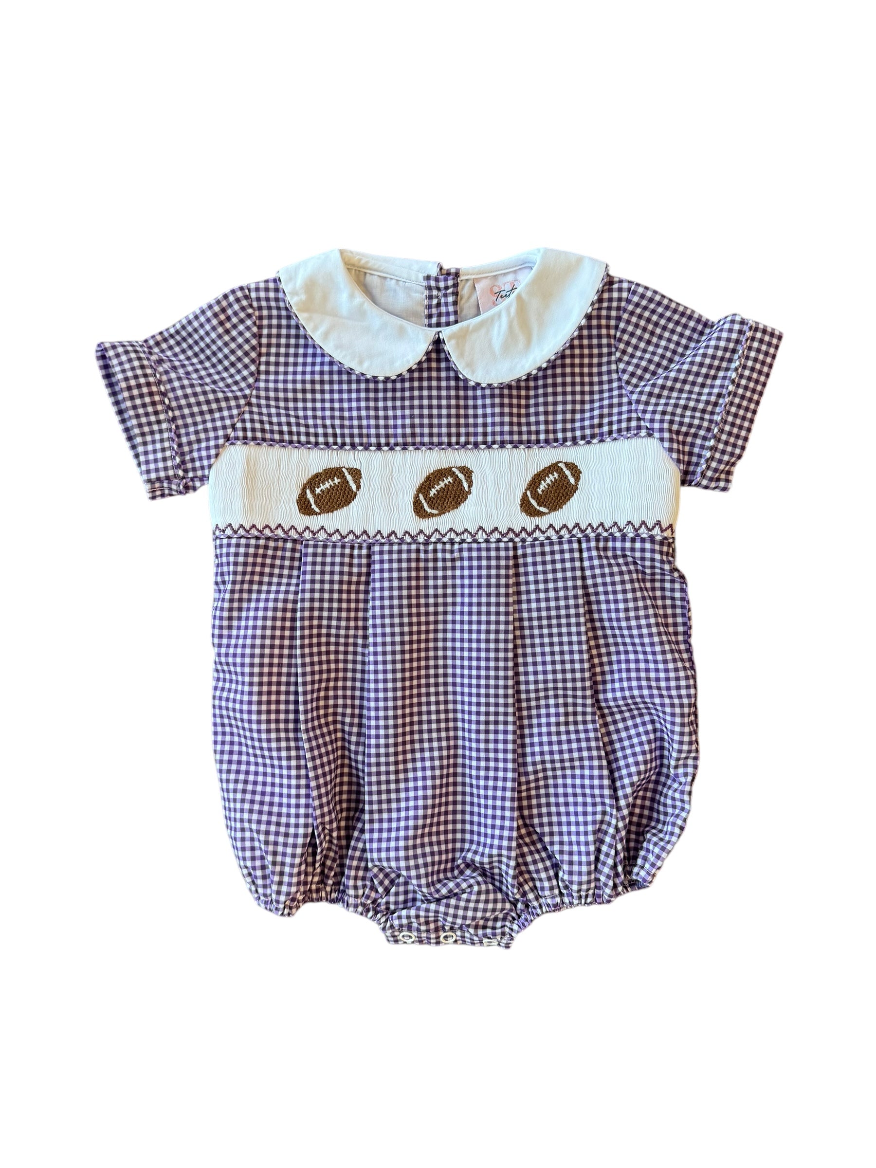 Noah Bubble - Purple Gingham Football