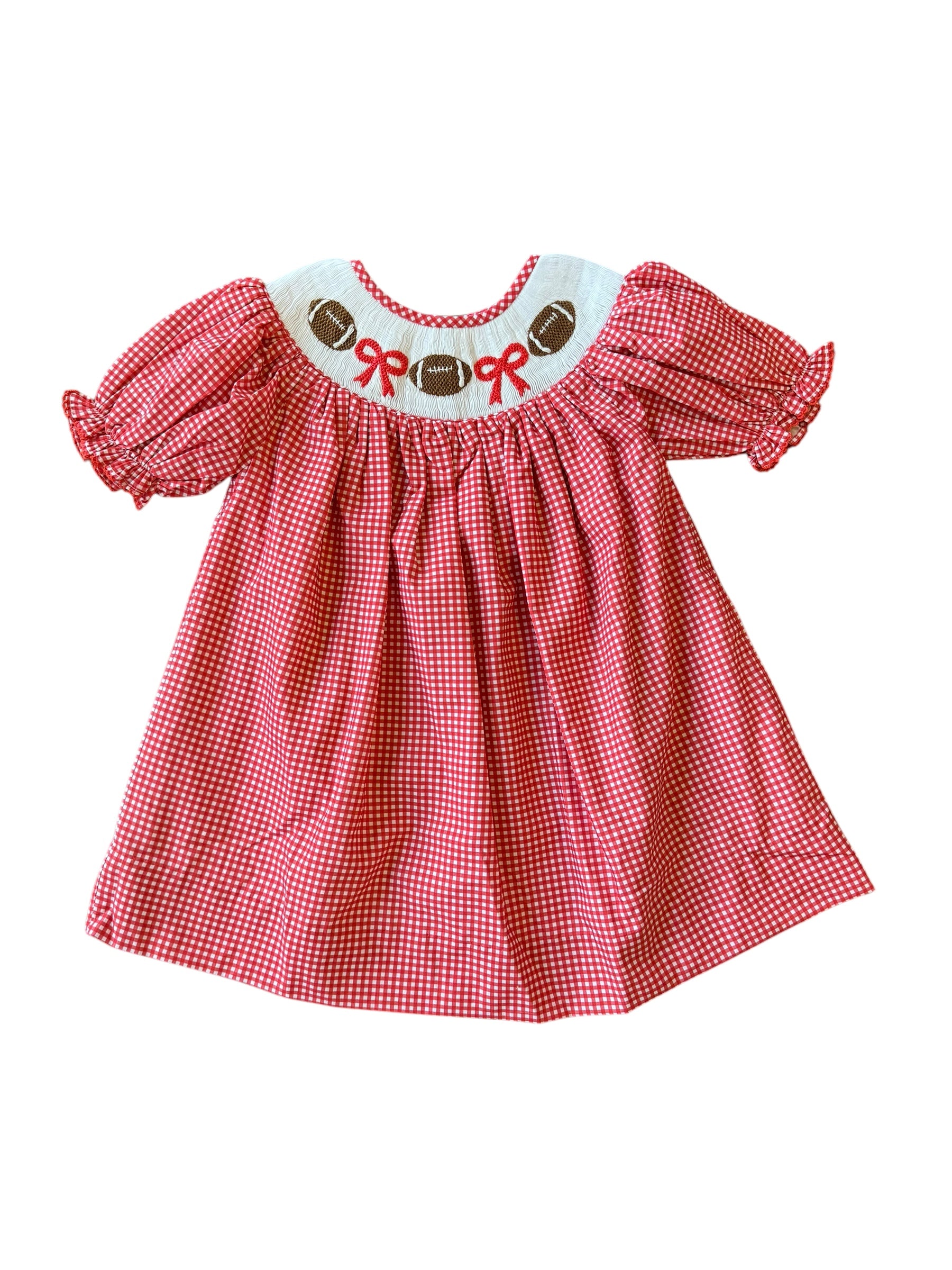 Kate Dress - Red Gingham Football