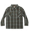 Plaid shirt with a collar on a plain background