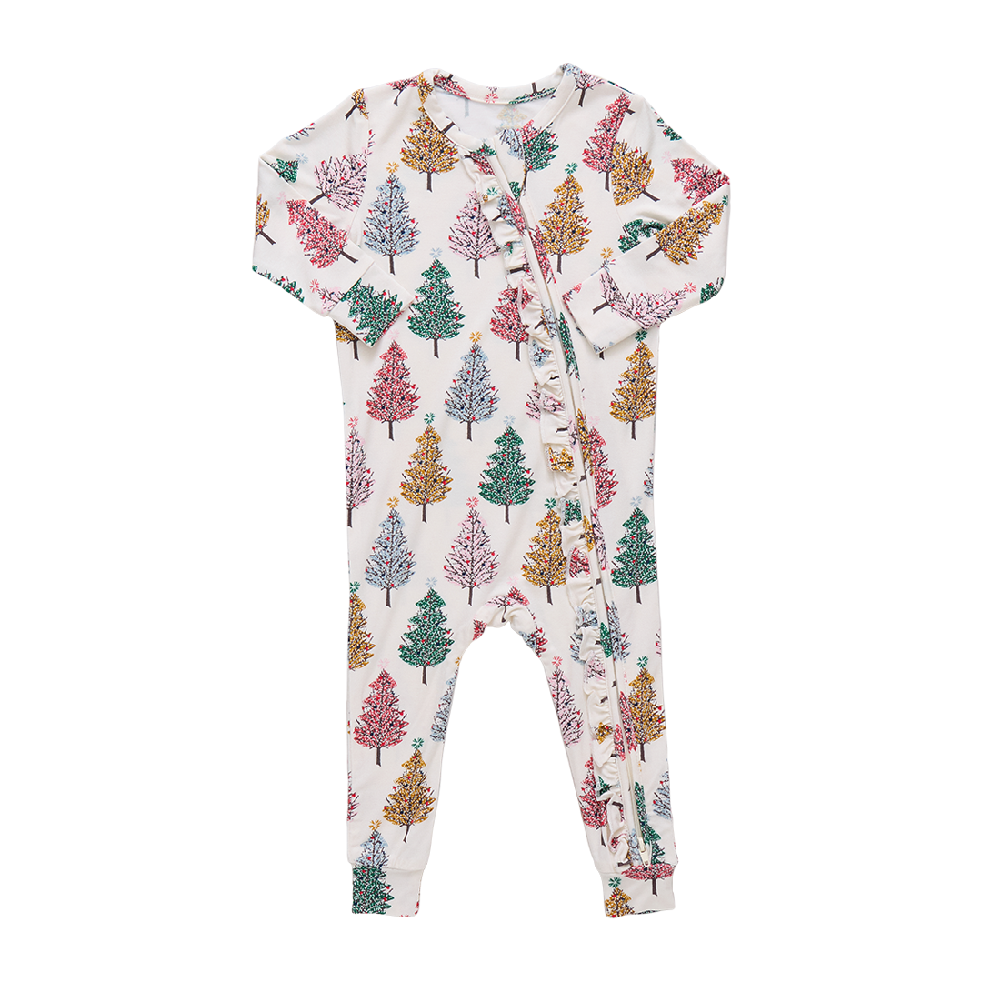 Zippered Romper - Multi Trees