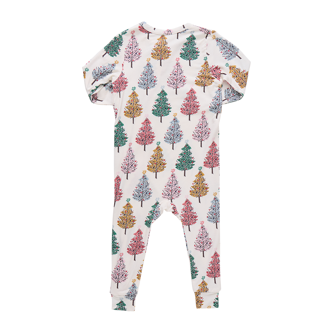 Zippered Romper - Multi Trees