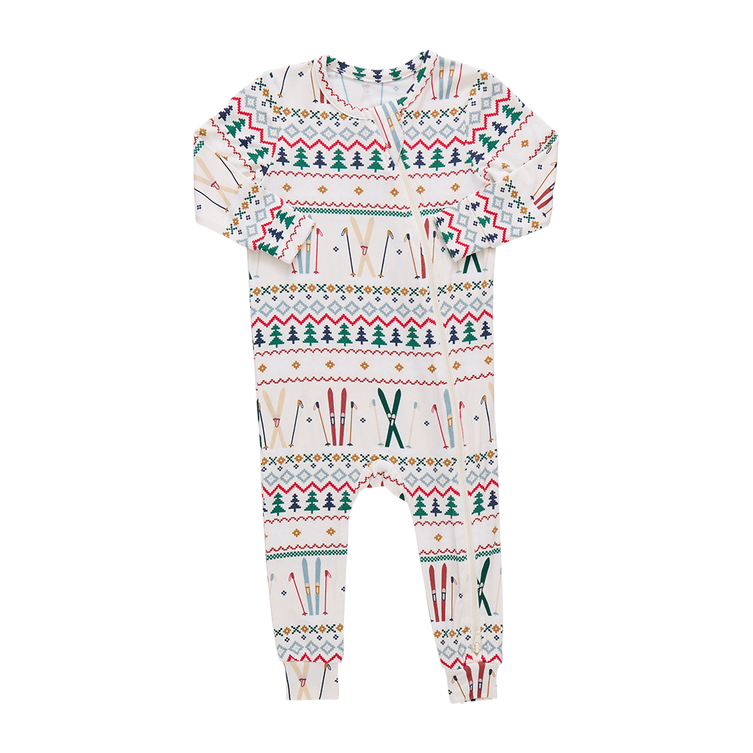 Zippered Romper - Ski Fair Isle