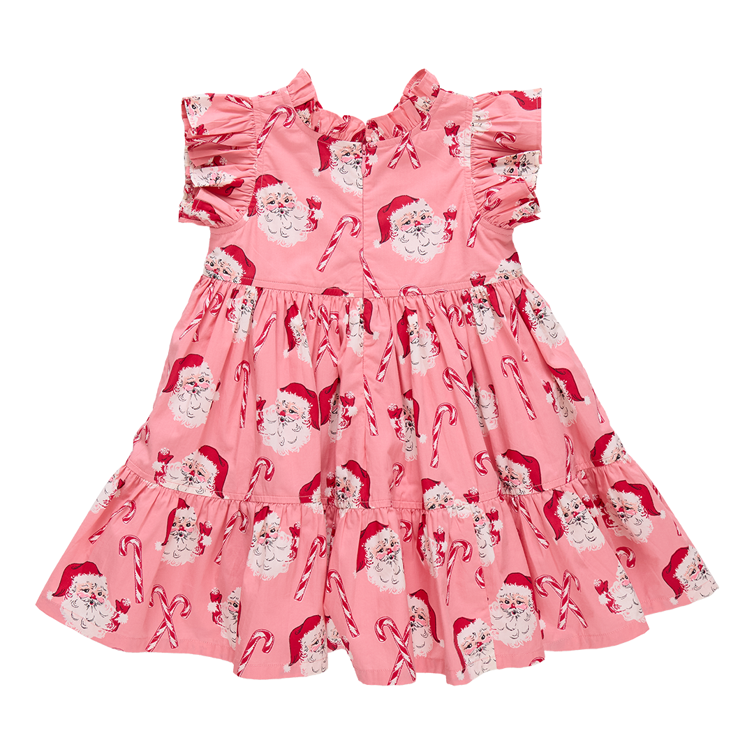 Jennifer Dress - Pink Candy Cane Santa