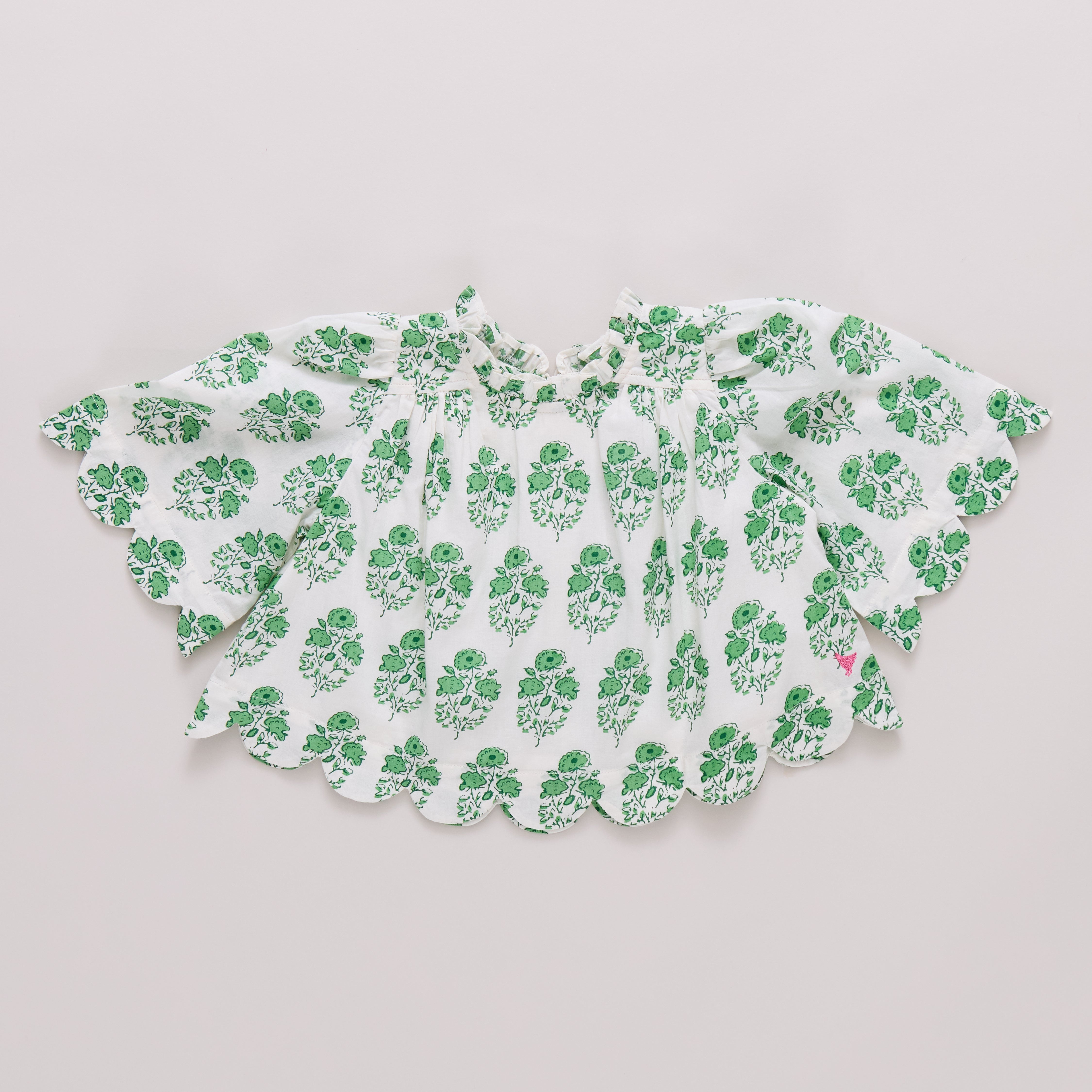 Misha Scallop Set - Green Strawflower