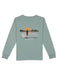 Marine mist long sleeve tee with a fly fishing design on the back