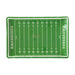 Green paper plate with football field design and 'Touchdown' text on a white background