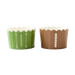 Two football-themed food liners, one green and one brown, on a white background.