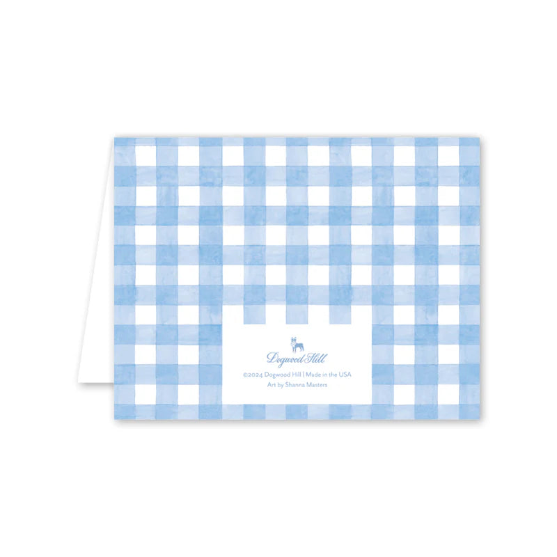 Baby Card - Gingham Blue